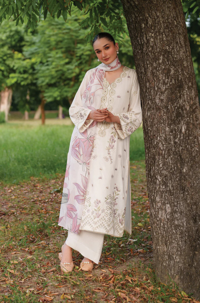 Lawn-3PC Embroidered With Digital Printed Jacquard Dupatta-5158