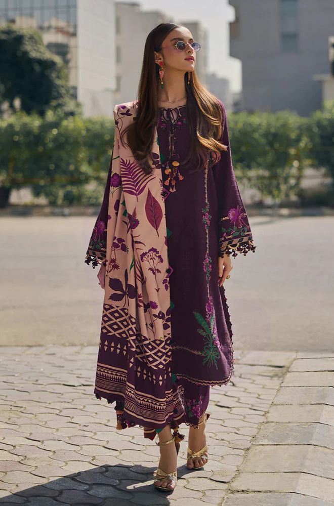 Lawn-3PC Embroidered with Digital Printed Jacquard Dupatta-5021