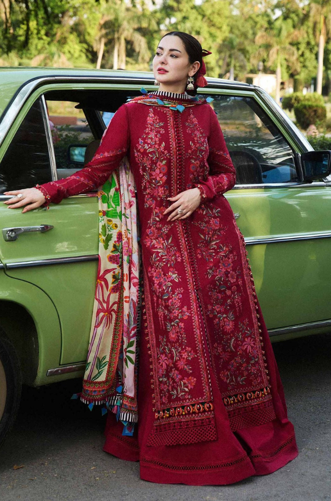 HUSSAIN REHAR 3PC LAWN UNSTITCHED EMBROIDERED Code:4019