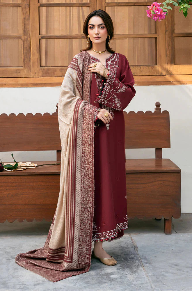 3PC Lawn Embroidered Shirt With Digital Printed Jauqard Dupatta-5118