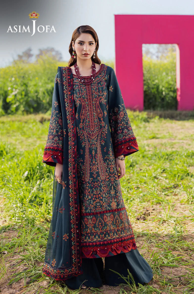 Lawn-3PC Embroidered Shirt with Chiffon Embroidered Dupatta- 5085