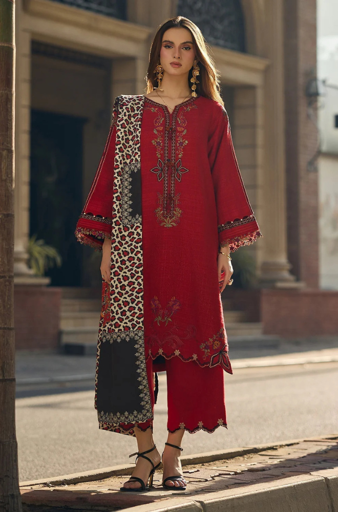 Lawn-3PC Embroidered Shirt With Digital Printed Jauqard Dupatta-5049