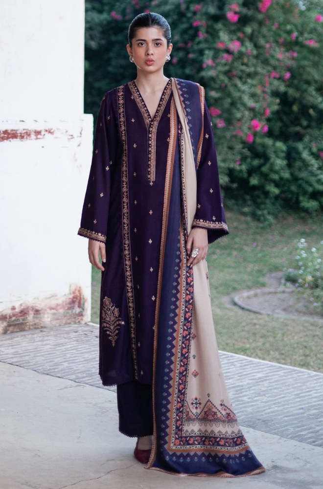 Lawn-3PC Embroidered Shirt With Digital Printed Jauqard Dupatta-5121