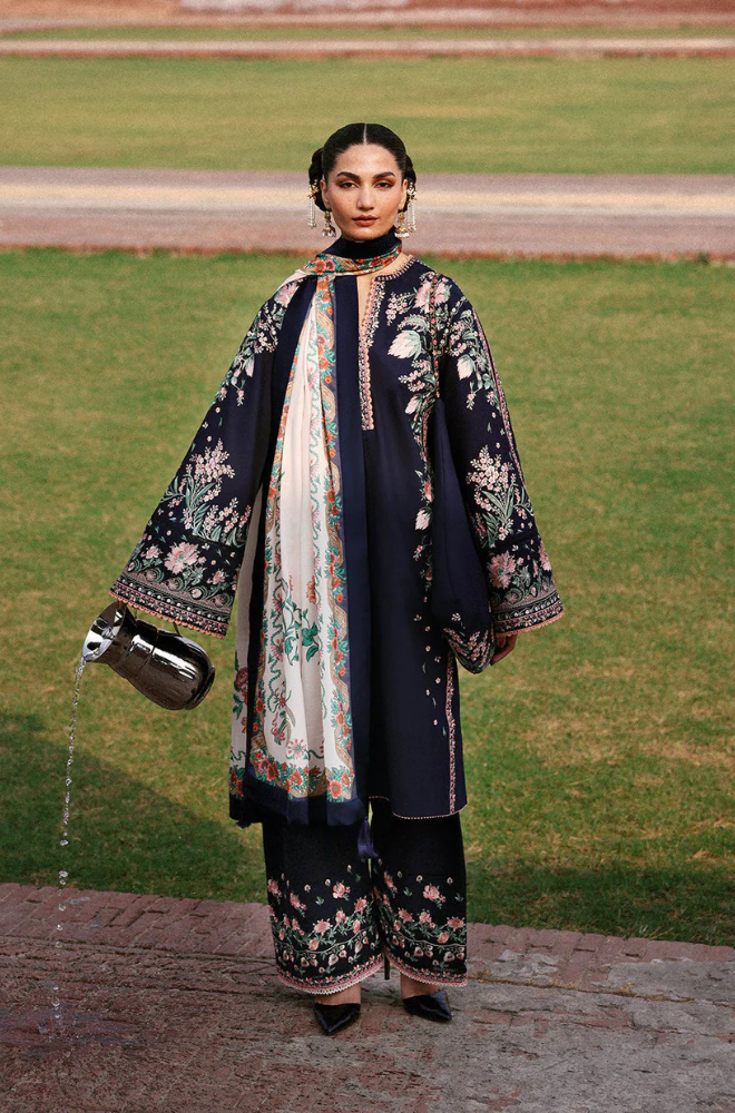 Lawn-3PC Embroidered Shirt With Digital Printed Jauqard Dupatta-5077