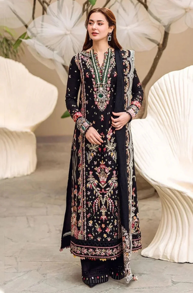 Lawn-3PC Embroidered Shirt with Organza Embroidered Dupatta-5176