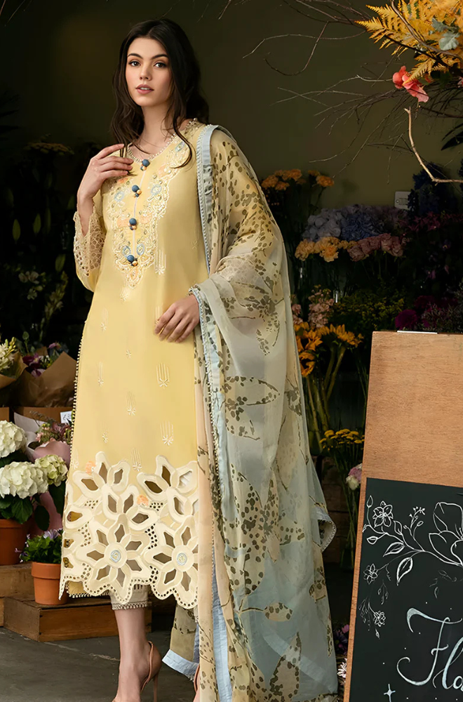 Lawn-3PC Embroidered with Digital printed Dupatta-5134
