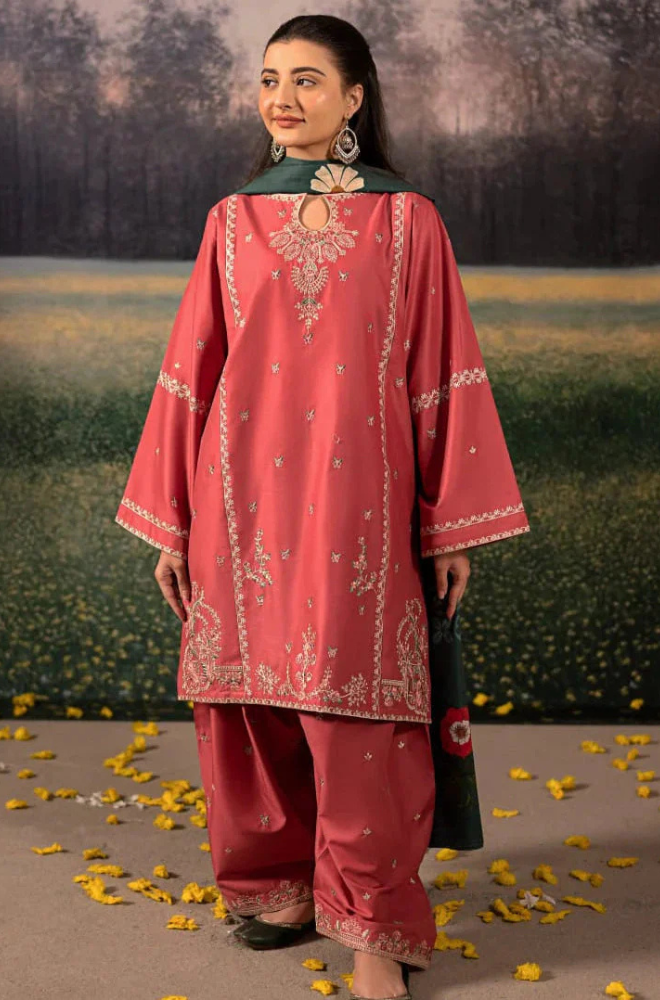 Lawn 3PC Embroidered with Digital Printed Jacquard Dupatta-5092