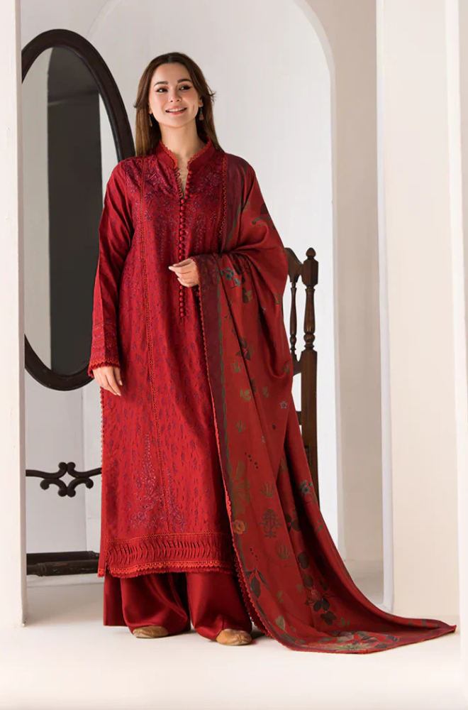 3PC LAWN EMBROIDERED SHIRT WITH DIGITAL PRINTED JACQUARD DUPATTA-5005