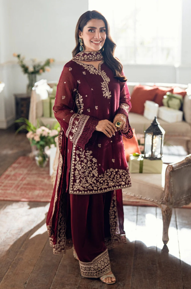 Lawn-3PC Embroidered Shirt With Embroidered Cotton Viscose Dupatta-5169