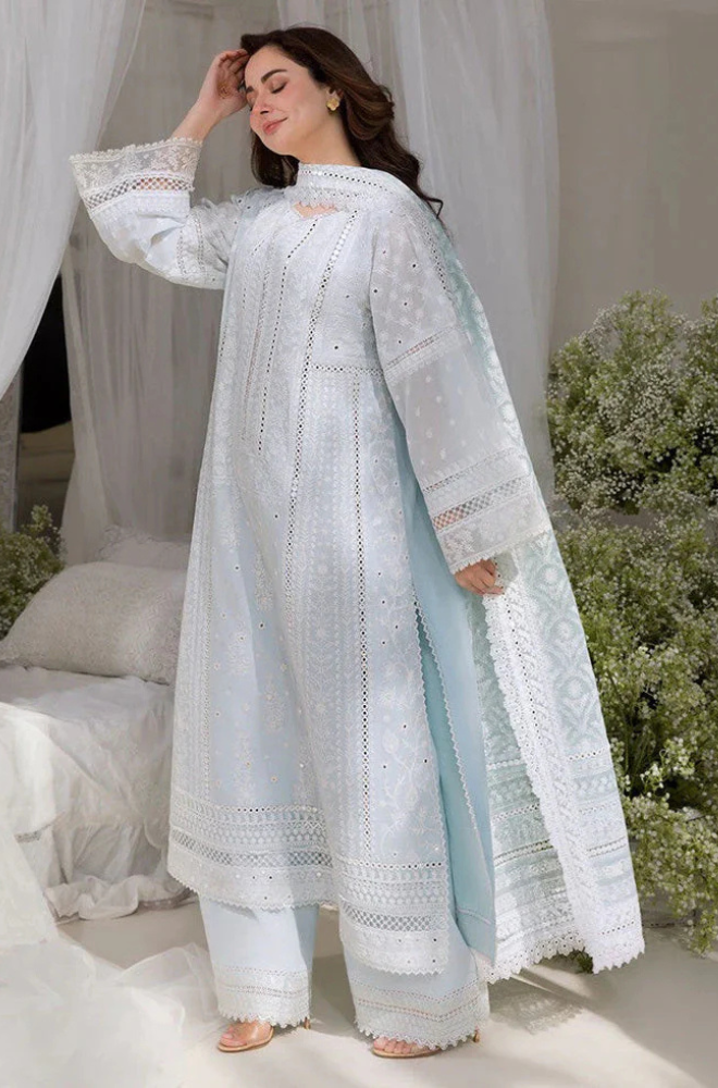 Lawn-3PC Embroidered Shirt with Digital Printed Chiffon Dupatta-5103