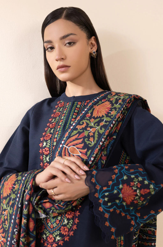 Lawn-3PC Embroidered with Digital Printed Jacquard Dupatta-5116