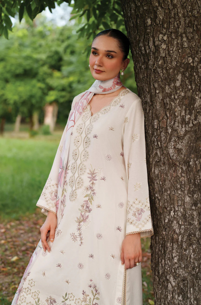 Lawn-3PC Embroidered With Digital Printed Jacquard Dupatta-5158