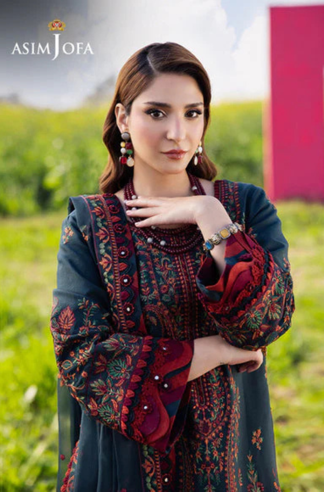 Lawn-3PC Embroidered Shirt with Chiffon Embroidered Dupatta- 5085