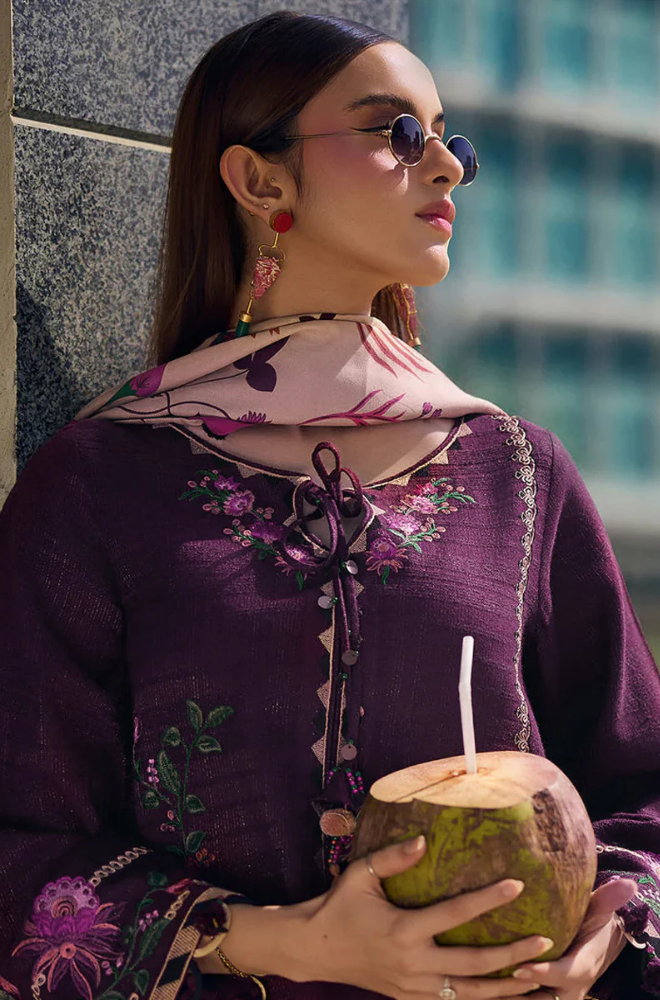 Lawn-3PC Embroidered with Digital Printed Jacquard Dupatta-5021