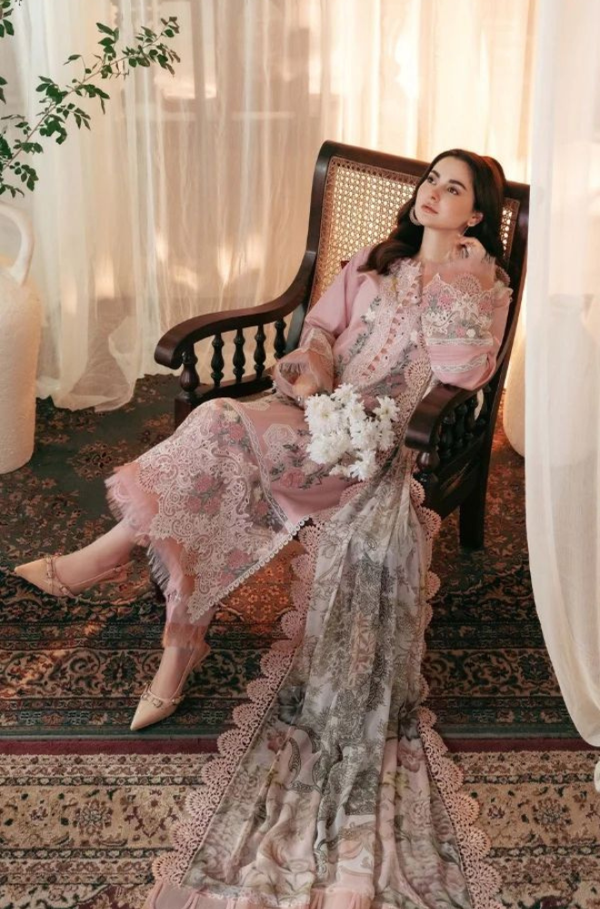 Lawn-3PC Embroidered Shirt with Digital Printed Jacquard Dupatta- 5036