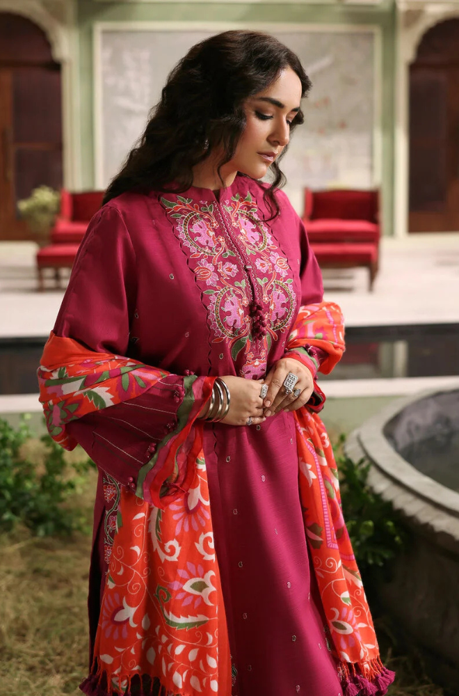 Lawn 3PC Embroidered with Digital Printed Jacquard Dupatta-5092