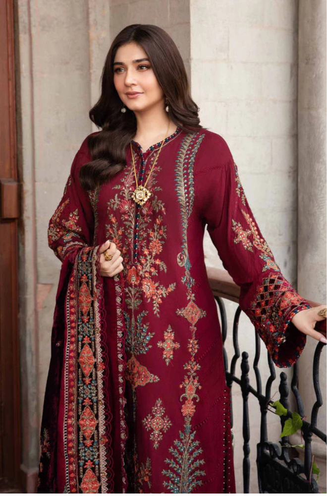 Lawn-3PC Embroidered Shirt with Digital Printed Jacquard Dupatta - 5164