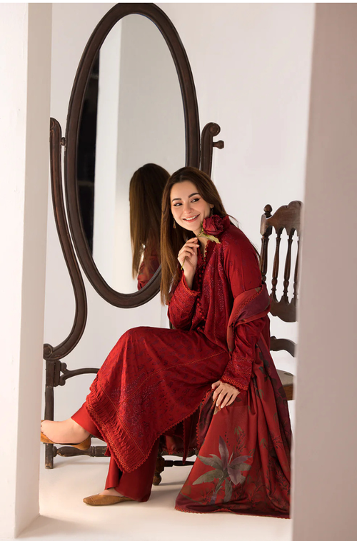 3PC LAWN EMBROIDERED SHIRT WITH DIGITAL PRINTED JACQUARD DUPATTA-5005