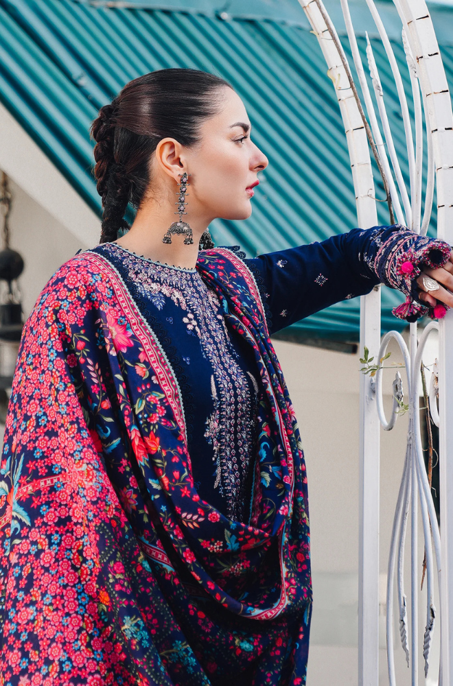 Lawn 3PC Embroidered with Digital Printed Jacquard Dupatta-5161