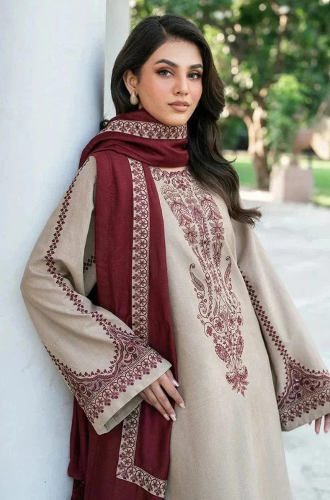 Lawn-3PC Embroidered with Digital Printed Jacquard Dupatta-5045