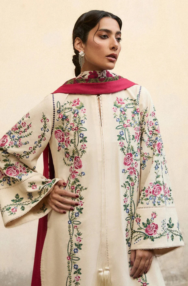 Lawn-3PC Embroidered Shirt With Digital Printed Jauqard Dupatta-5097