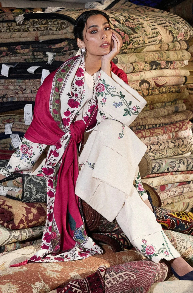 Lawn-3PC Embroidered Shirt With Digital Printed Jauqard Dupatta-5097