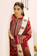 3PC Lawn Embroidered Shirt With Printed Jauqard Dupatta-5154