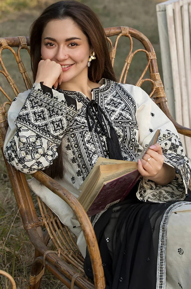 3PC Lawn Embroidered Shirt With Organza Embroidered Dupatta- 5166