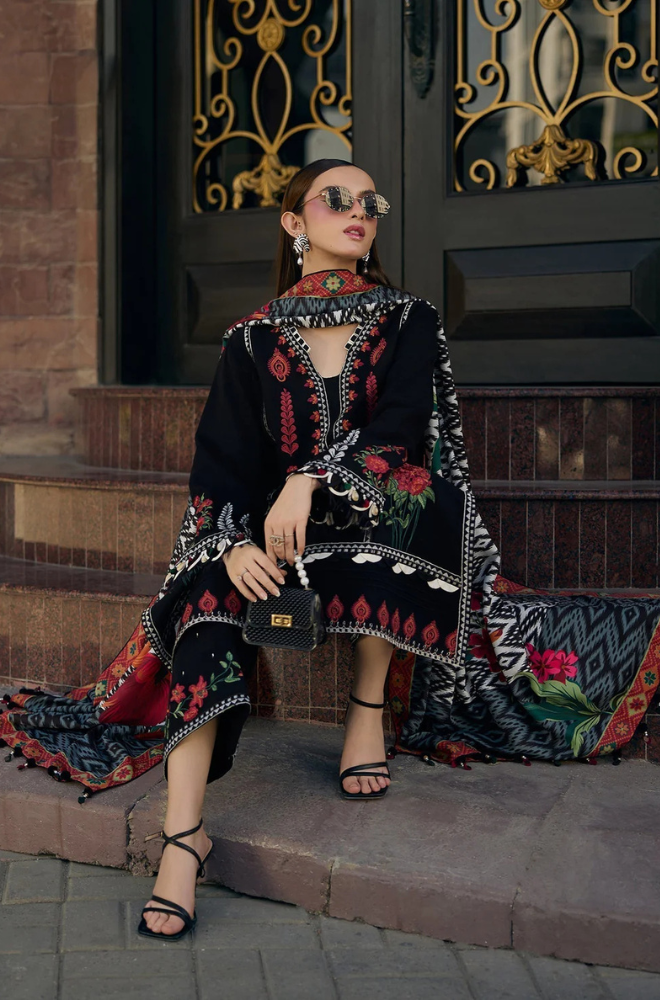 Lawn-3PC Embroidered Shirt With Digital Printed Jauqard Dupatta-5087