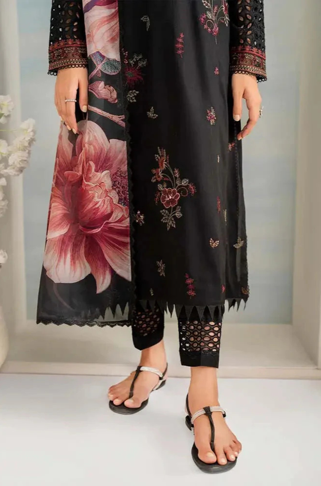 Lawn-3PC Embroidered with Digital Printed Jacquard Dupatta-5074