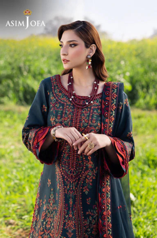 Lawn-3PC Embroidered Shirt with Chiffon Embroidered Dupatta- 5085
