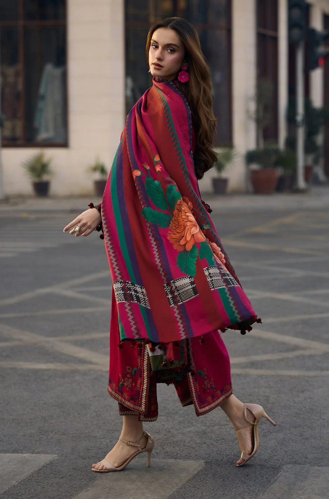 Lawn-3PC Embroidered Shirt with Digital Printed Jacquard Dupatta-5069