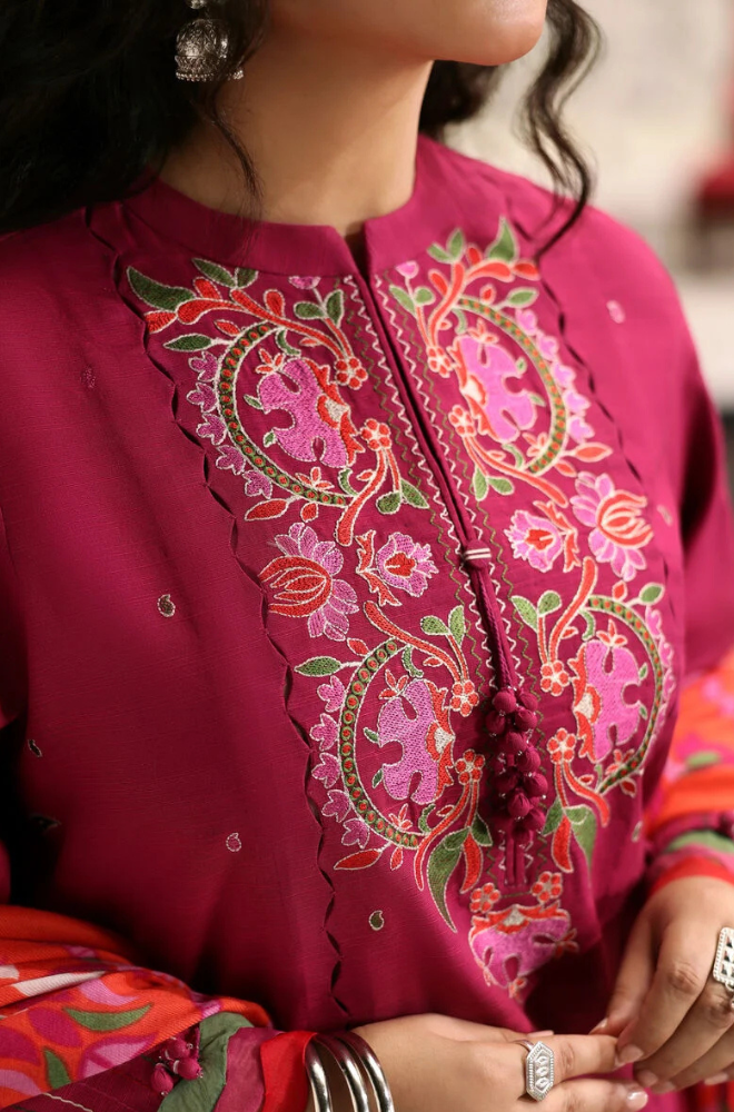 Lawn 3PC Embroidered with Digital Printed Jacquard Dupatta-5092