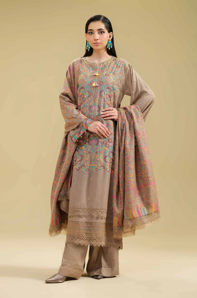 Lawn-3PC Embroidered Shirt With Digital Printed Jauqard Dupatta-5153