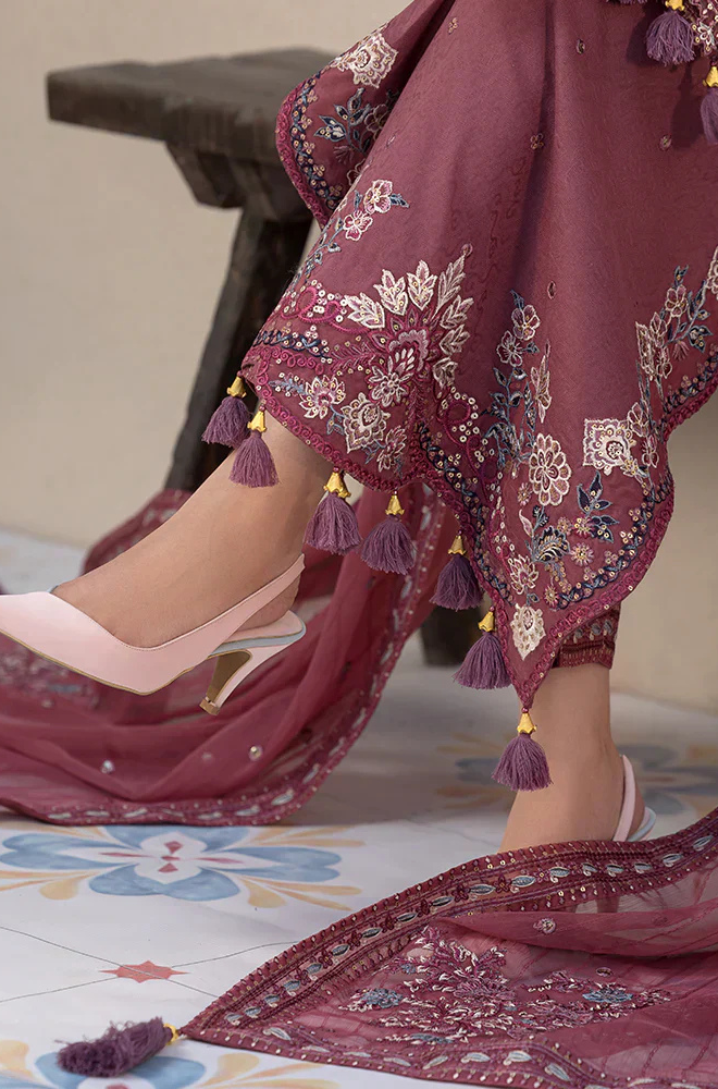 Lawn-3PC Embroidered Shirt with Chiffon Embroidered Dupatta- 5064