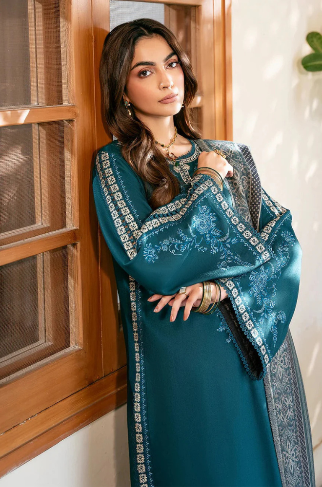 3PC Lawn Embroidered Shirt With Digital Printed Jacquard Dupatta-5080