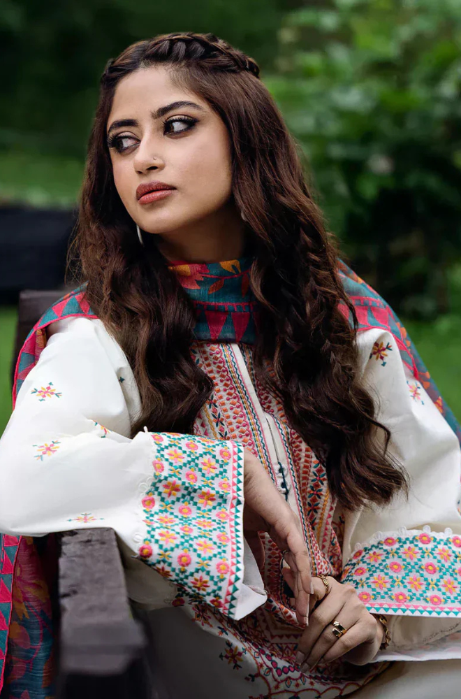 Lawn-3PC Embroidered Shirt with Digital Printed Jacquard Dupatta - 5148