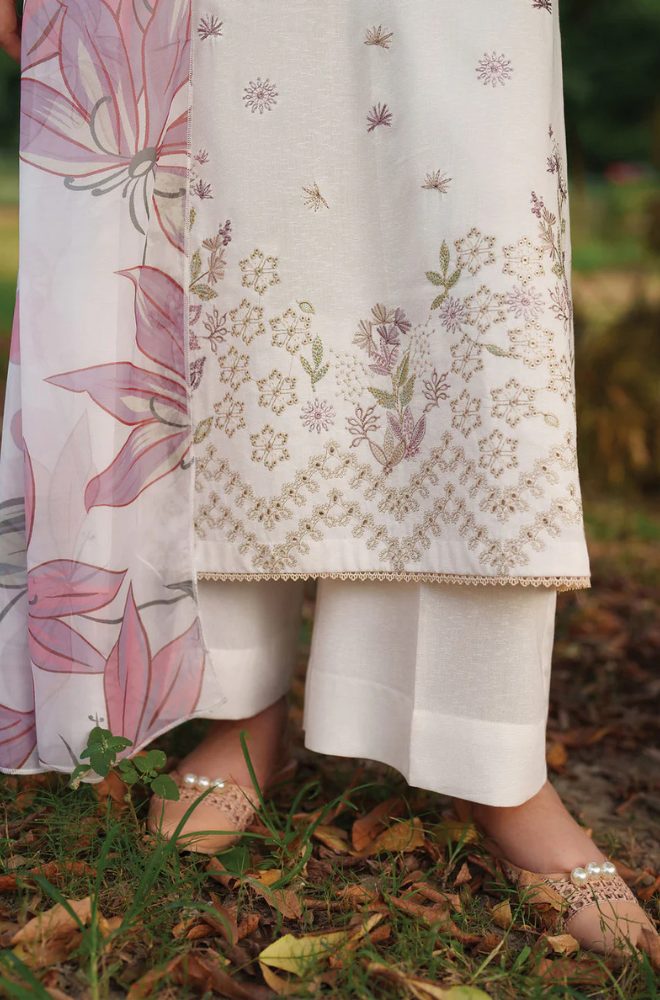 Lawn-3PC Embroidered With Digital Printed Jacquard Dupatta-5158