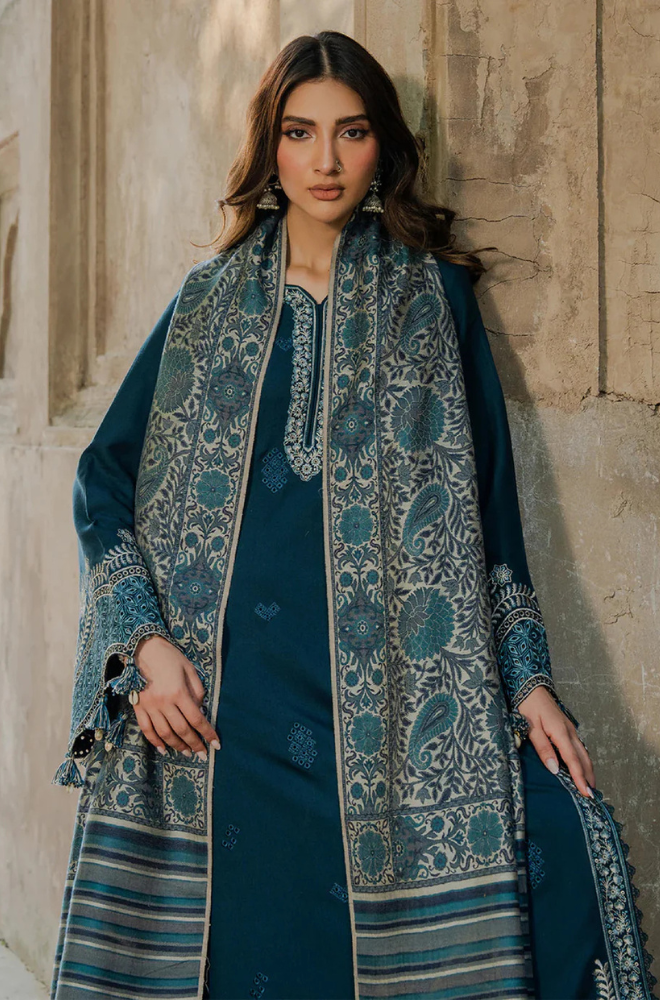 Lawn-3PC Embroidered Shirt with Digital Printed Jacquard Dupatta-5055