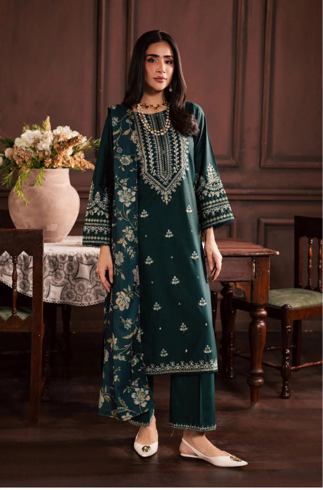 Lawn-3PC Embroidered Shirt with Digital Printed Jacquard Dupatta-5070