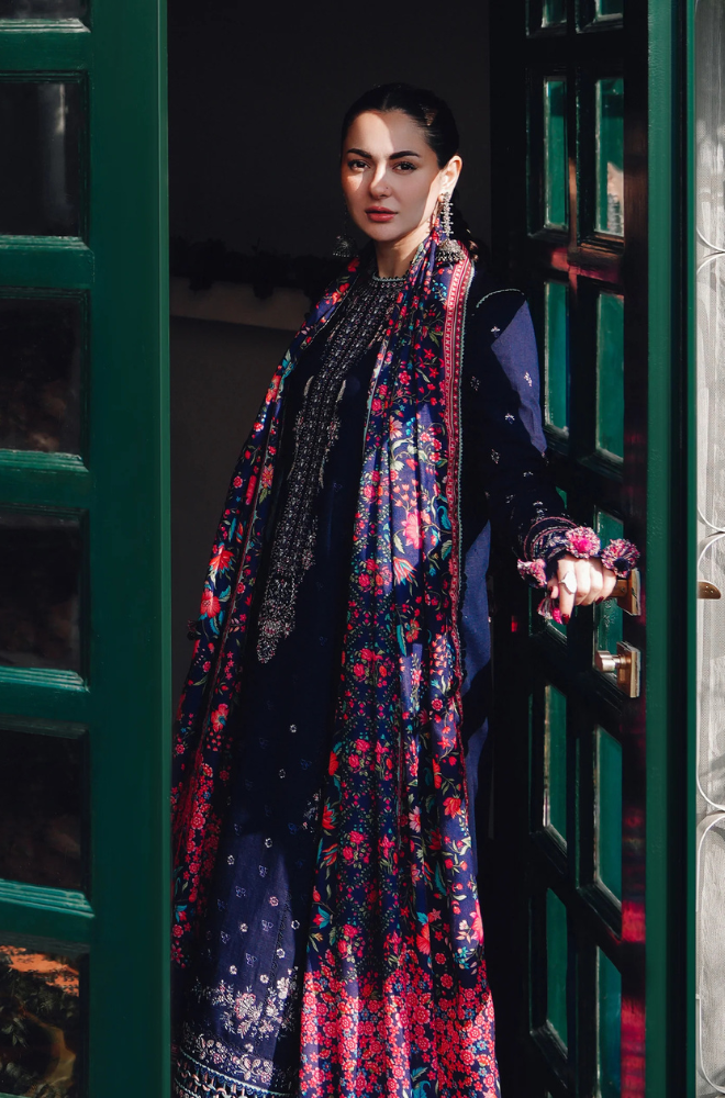 Lawn 3PC Embroidered with Digital Printed Jacquard Dupatta-5161