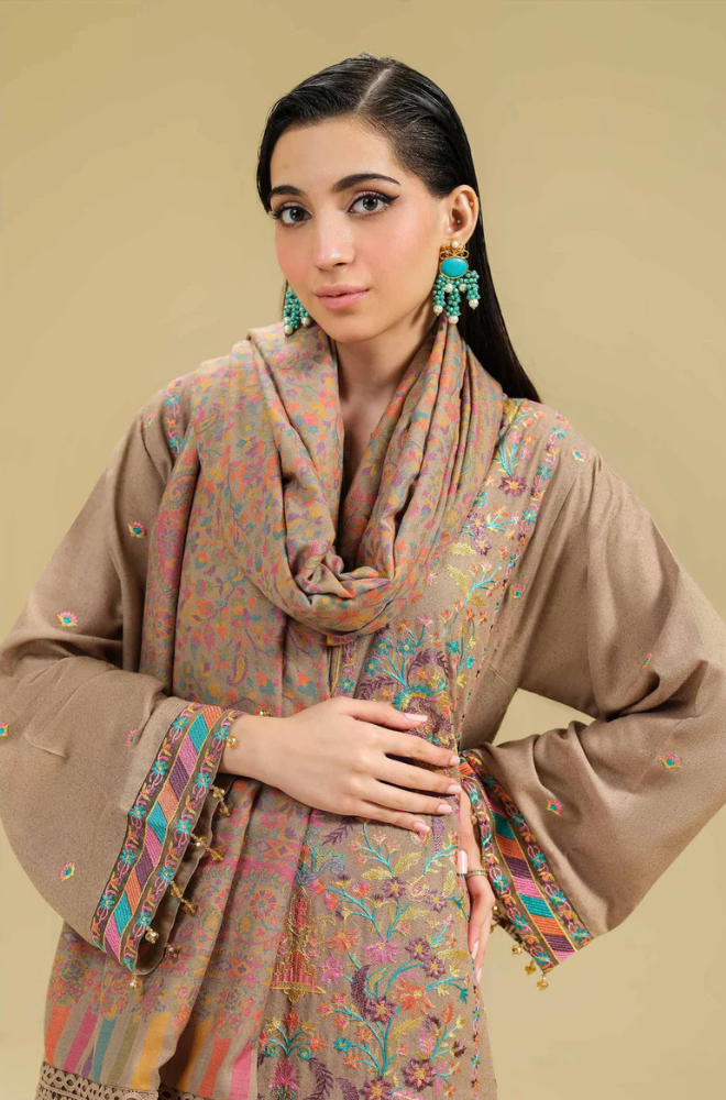 Lawn-3PC Embroidered Shirt With Digital Printed Jauqard Dupatta-5153