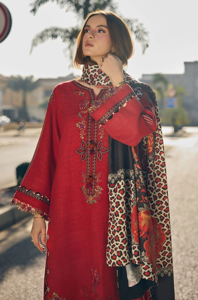 Lawn-3PC Embroidered Shirt With Digital Printed Jauqard Dupatta-5049