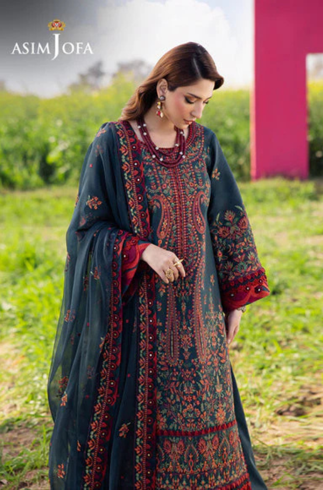 Lawn-3PC Embroidered Shirt with Chiffon Embroidered Dupatta- 5085