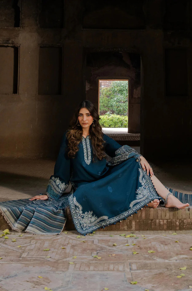 Lawn-3PC Embroidered Shirt with Digital Printed Jacquard Dupatta-5055