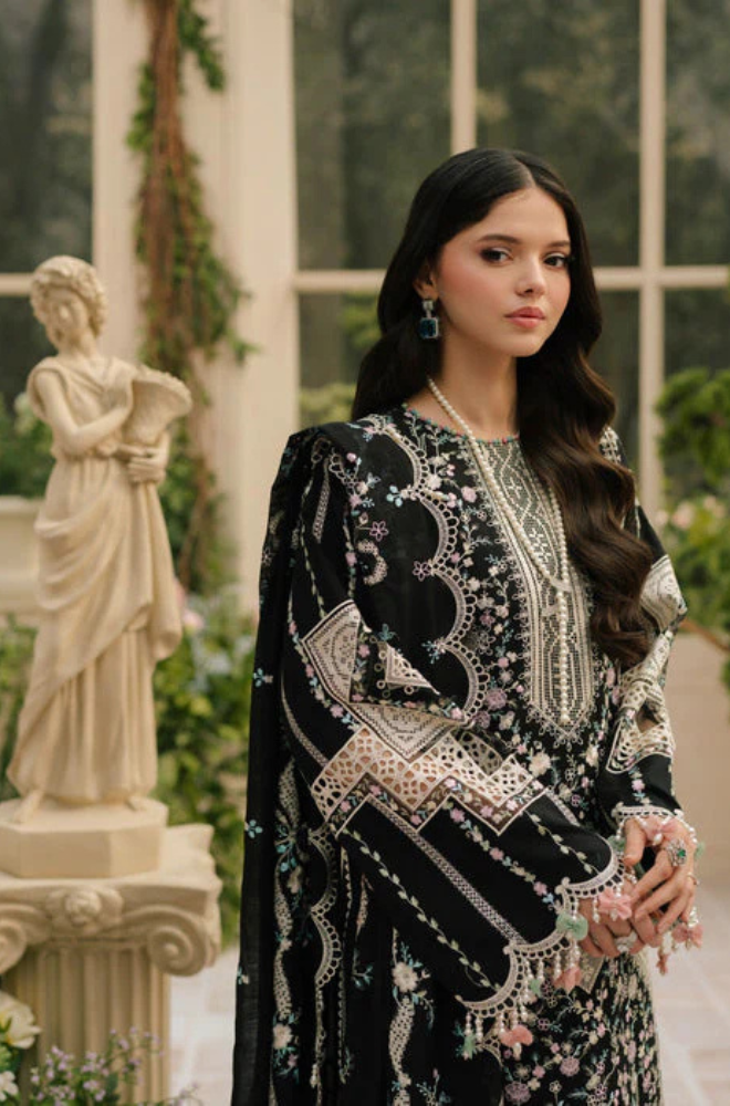 Lawn-3PC Embroidered Shirt With Khadi Net Embroidered Dupatta-5216