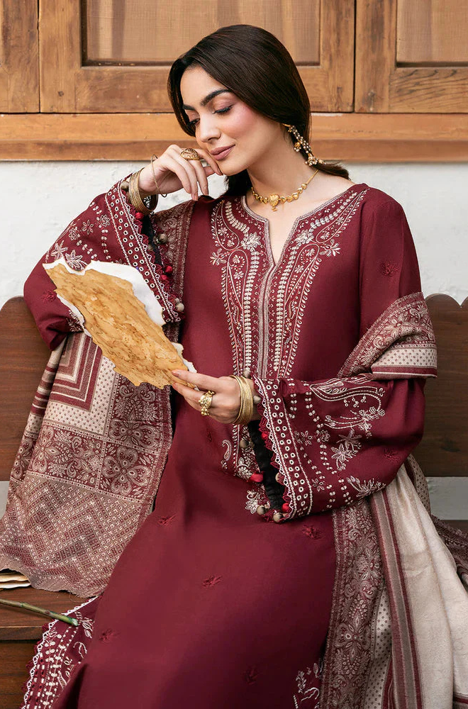 3PC Lawn Embroidered Shirt With Digital Printed Jauqard Dupatta-5118