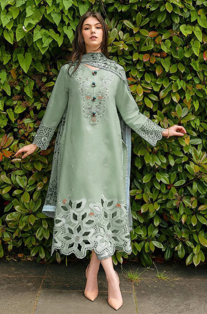 Lawn-3PC Embroidered Shirt with Digital Printed Jacquard Dupatta- 5171